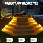 JSOT Solar Step Lights Suitable for Garden Patio Stair Decor Warm White-12P - Image 3