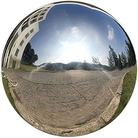 10 Inch Gazing Ball, Silver Stainless Steel Garden Sphere, Seamless Polished Reflective Smooth Mirror Garden Globe, For Photography & Home Decor by Unknown