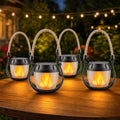 Solar Lanterns Outdoor Waterproof 4-Pack, Flickering Flame Effect by Unknown