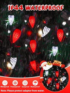 EEW Connectable C6 Christmas Lights Outdoor String 78FT 240 LED Red White - Image 3