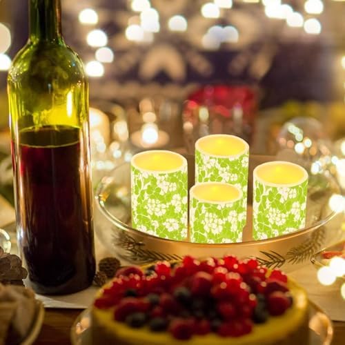 Stylish Shamrocks Flameless Candles with Remote and Timers Flickering Battery Operated Candles 4 Pack St Patricks Day Flameless LED Pillar Lights for Home Decoration - Image 4
