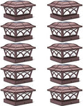 SIEDiNLAR Solar Post Cap Lights Outdoor Glass 2 Color Modes Brown (10 Pack) by Siedinlar