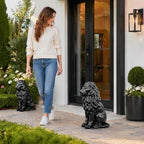 20.7" Black Lion Statue Outdoor Decor, Resin Sitting Lion Sculpture, Majestic Guardian Animal Figurine for Garden, Patio, Porch, Entryway, Courtyard, Lawn & Indoor Home Decoration - Image 3