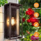 19 Inch Bronze Outdoor Wall Light Fixtures, 2 Pack Porch Lights - Image 3