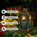 Solar Lantern Surreal Ocean Whale Stained Outdoor Waterproof Garden Hanging Lantern Solar Powered Lighting Outside Solar Light for Patio Yard Camping, Gifts for Women Mom - Image 3