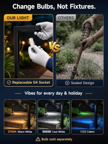 Gardenreet Solid Brass Low Voltage L-Shaped Path Light, Black, Wired,4Pack - Image 4