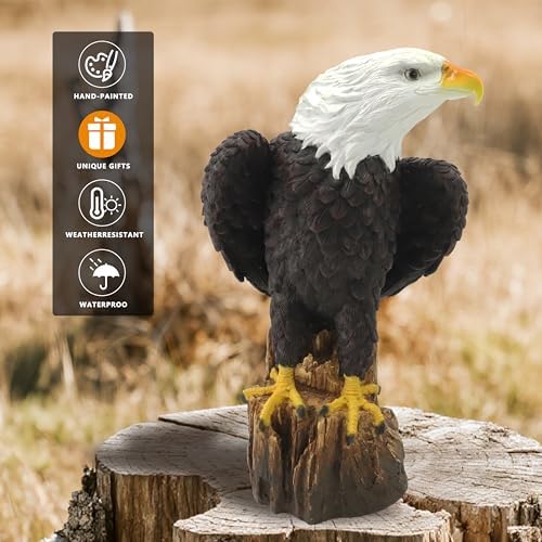 Bald Eagle Statue, Indoor Outdoor Animal Sculptures,Large 14.2"H - Image 4