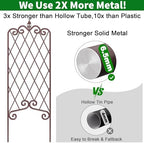 AMAGABELI GARDEN & HOME 2 Pack Garden Trellis for Climbing Plants Outdoor 60” x 18” Garden Fencing Decorative Plant Trellis Vegetables and Rose Trellis for Ivy Cucumbers Brown - Image 2