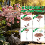 2Pcs Bee Watering Station for Outside,30.7" Metal Flower Bee Bath with Glass Stones,Colorful Butterfly Puddler & Small Bird Feeder with Ground Stake,Decorative Waterer for Garden,Yard,Patio (# B) - Image 6