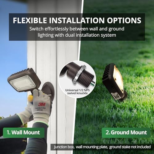 GKOLED 15W LED Flood Lights, Outdoor Dusk to Dawn, 3000K, UL Listed - Image 4