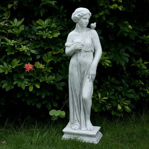 Outdoor Nymph Statues, 32Inch Garden Goddess Sculptures, Greek Mythology Roman Decor, Large Statues for Patio Yard Lawn Porch, Grey (Nymph-Grey) - Image 7