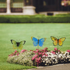 3 Pack Butterfly Garden Stakes Decor, 17" H Metal Butterflies Stakes Yard Art Ornaments for Indoor Outdoor Lawn Porch Pathway Patio Plant Pot Flower Bed Decor - Image 5