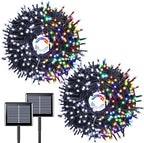 JMEXSUSS 2 Pack Solar String Lights Outdoor Waterproof, Total 400 LED 151FT Solar Christmas Lights Outdoor, 8 Modes Christmas Light for Outside Patio Yard Tree Decorations, White to Multicolor by JMEXSUSS