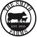 Personalized Cow Calf Metal Sign, Personalized Family Monogram Name Sign, Custom Cow Calf Farm Sign by HZYCYYFC