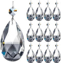 12pcs 76mm Clear Teardrop Crystal Chandelier Prisms Replacement Parts, Hanging Glass Beads for Chandelier Decoration,Suncatcher Fengshui Decoration (Clear Beads with Silver Plated Pin, 76mm(3.0")) by KINGSCRYSTAL