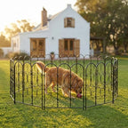 ARIFARO 5 Pack Metal Decorative Garden Fence, 32" H x 22" W, No‑Dig Panels - Image 2