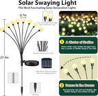 6 Pack Solar Garden Lights Outdoor Waterproof Firefly Lights Warm White - Image 4