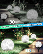 Garden Solar Ball Lights Outdoor Waterproof, 50 LED Cracked Glass Globe Power Ground for Path Yard Patio Lawn, Outdoor Decoration Landscape White 02(2 Pack 4.7'') - Image 2