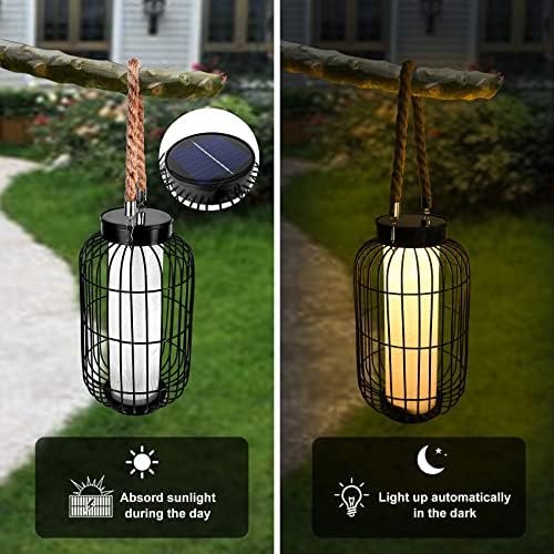 Large Solar Lanterns Outdoor Waterproof, Hanging Solar Powered Lantern - Image 3