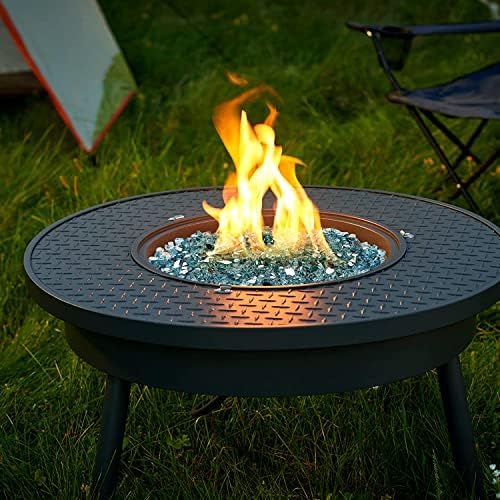 Mr. Fireglass 10 lbs High Luster Fire Glass, 1/2 Inch Reflective Aqua Blue - Image 6