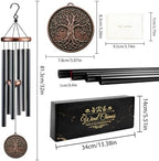 Tree of Life Wind Chimes for Outside, 32" Deep Tone Memorial Wind Chime - Image 3