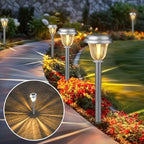 Solar Lights Outdoor Waterproof Stainless Steel Glass Solar Pathway Lights - Image 2