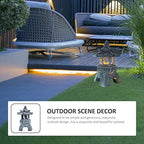 Yardwe Solar Pagoda Lantern Garden Statue Indoor Outdoor Zen Asian Decor for Landscape Balcony Garden Patio Porch Yard Ornament Grey - Image 4