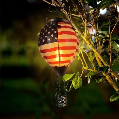 Hot Air Balloon Solar Lantern with Flame Flag - Image 5