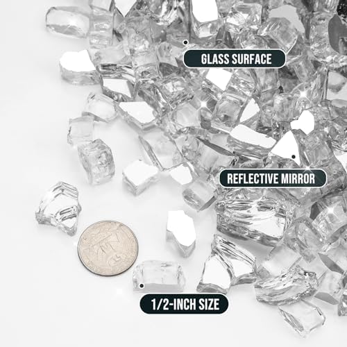 Skyflame 15LB Fire Pit Glass, 1/2-Inch Platinum Tempered Fireglass - Image 2