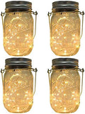 4 Pack Solar Lights - Mason Jar Lids Fairy Lights with Hangers - for Outdoor Garden Backyard Fence Deck Christmas Halloween Decorations by Unknown