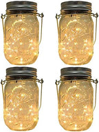 4 Pack Solar Lights - Mason Jar Lids Fairy Lights with Hangers - for Outdoor Garden Backyard Fence Deck Christmas Halloween Decorations by Unknown