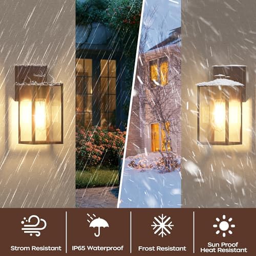 WIHTU Outdoor Front Porch Light Wall Mount, Exterior Lighting Fixtures - Image 3