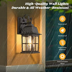 2-Pack Outdoor Wall Sconces, 100% Aluminium Oil-Rubbed Bronze Exterior Light Fixtures Wall Mount, Waterproof &Anti-Rust Outside Wall Lanterns Porch Lights for House Garage Doorway, Bulbs Not Included - Image 3