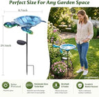 MUMTOP Outdoor Bird Bath Solar Birdbath Garden Turtle Bowl with Metal Stake - Image 2