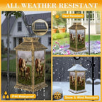 Solar Lantern Outdoor Waterproof Brown White Hereford Cow Young Calf Garden Decor LED Hanging Solar Lights Tabletop Lamp Gifts for Women Mom Outside Yard Patio Porch - Image 3