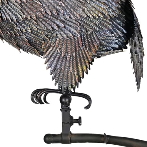 Kinetic Owl Garden Stake 81" Metal Rocker Bird Deterrent - Image 5