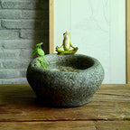 Top Collection Garden Frog Meditating On Large Functional Stone Flower Pot Planter Figurine - Image 6