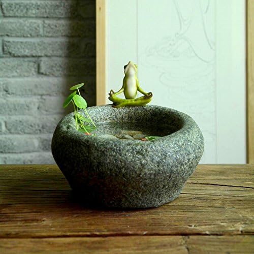 Top Collection Garden Frog Meditating On Large Functional Stone Flower Pot Planter Figurine - Image 6