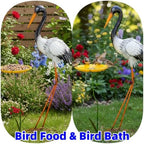 39" Large Heron Garden Statue,Crane Outdoor Statues with Leaf Tray - Image 5