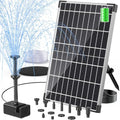 POPOSOAP Solar Fountain Pump, 12W Solar Water Pump Kit with 4200mAh Battery Backup Work All Day, 8 Nozzles & PVC Tubing, Solar Pond Pump for Bird Bath Garden Pond Fish Tank P112D by POPOSOAP