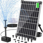 POPOSOAP Solar Fountain Pump, 12W Solar Water Pump Kit with 4200mAh Battery Backup Work All Day, 8 Nozzles & PVC Tubing, Solar Pond Pump for Bird Bath Garden Pond Fish Tank P112D by POPOSOAP