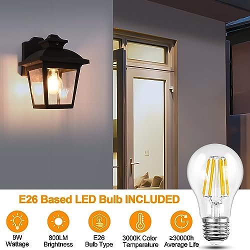 FUDESY Dusk to Dawn Outdoor Wall Light Fixture,Exterior Porch Lantern,Black - Image 6