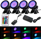 iMeshbean Submersible Led Pond Lights,Set of 4 144 LEDs Underwater Pool Fountain Waterfall Lights Color Changing Lamp with Remote Control by iMeshbean