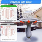Bird Bath Deicer for Outdoors Winter 250W Pond De Icer Die Cast Aluminum Water Heater Heated Thermostatically Controlled with Auto Shut Off - Image 7