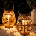 Solar Lanterns Outdoor Waterproof, Rattan Outdoor Solar Lanterns 2 Pack by Unknown
