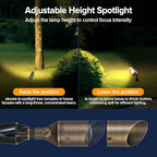 LUTEC Solid Brass Low Voltage Landscape Lighting, 12V Heavy Duty Waterproof Landscape Spotlights, Adjustable Bronze Uplights Outdoor Fixtures for Garden Yard Pathway Tree with MR16 Bulb - Image 6