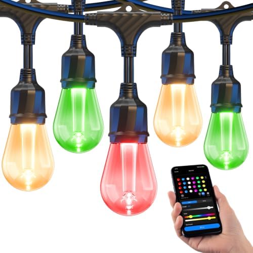 XMCOSY+ Smart Outdoor String Lights 123FT, LED Patio Light with App Control by XMcosy