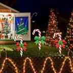 Drydiet 3 Pack Metal Christmas Yard Signs Decor Xmas Yard Stakes Outdoor with Stakes for Holiday Outdoor Garden Lawn Pathway Decoration(Candy Cane) - Image 4