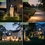 L LOHAS LED Solar Spot Lights Outdoor Adjustable Warm White 4 Pack - Image 5