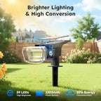 TECKNET Solar Spot Lights Outdoor Waterproof, 59 LEDs, Warm White, 4 Pack - Image 2